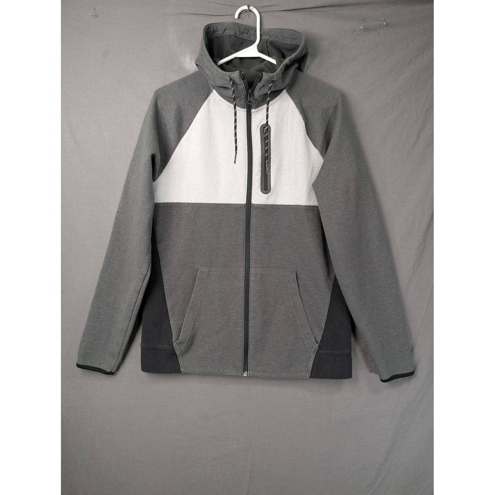 Old Navy Active Mens Gray Colorblock Full Zip Hoodie Jacket M